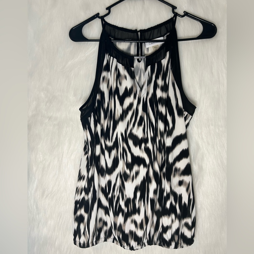 Black and white Calvin Klein blouse size medium